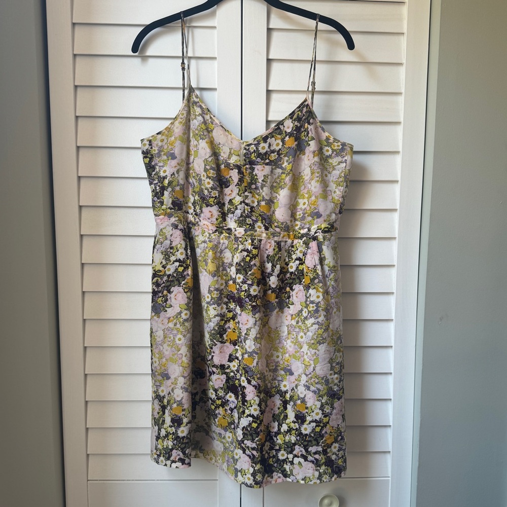 Madewell floral silk spaghetti strap mini dress sundress 10 m l